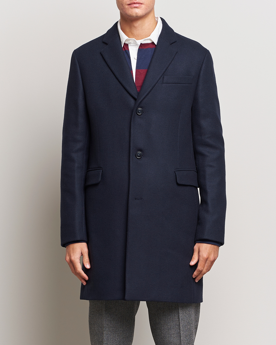 Herre | GANT | GANT | Tailored Wool Coat Night Blue