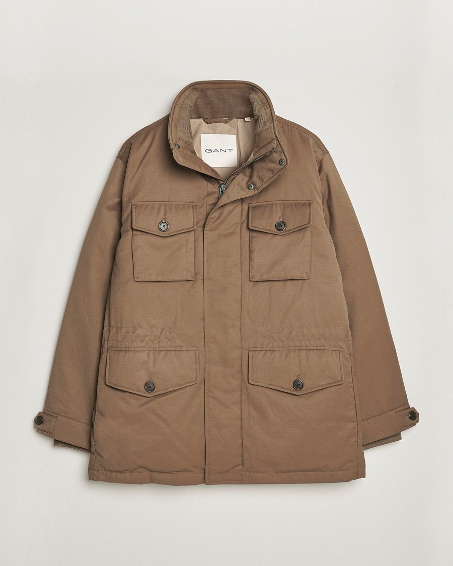 GANT Flannel Padded jacket Brown - CareOfCarl.dk