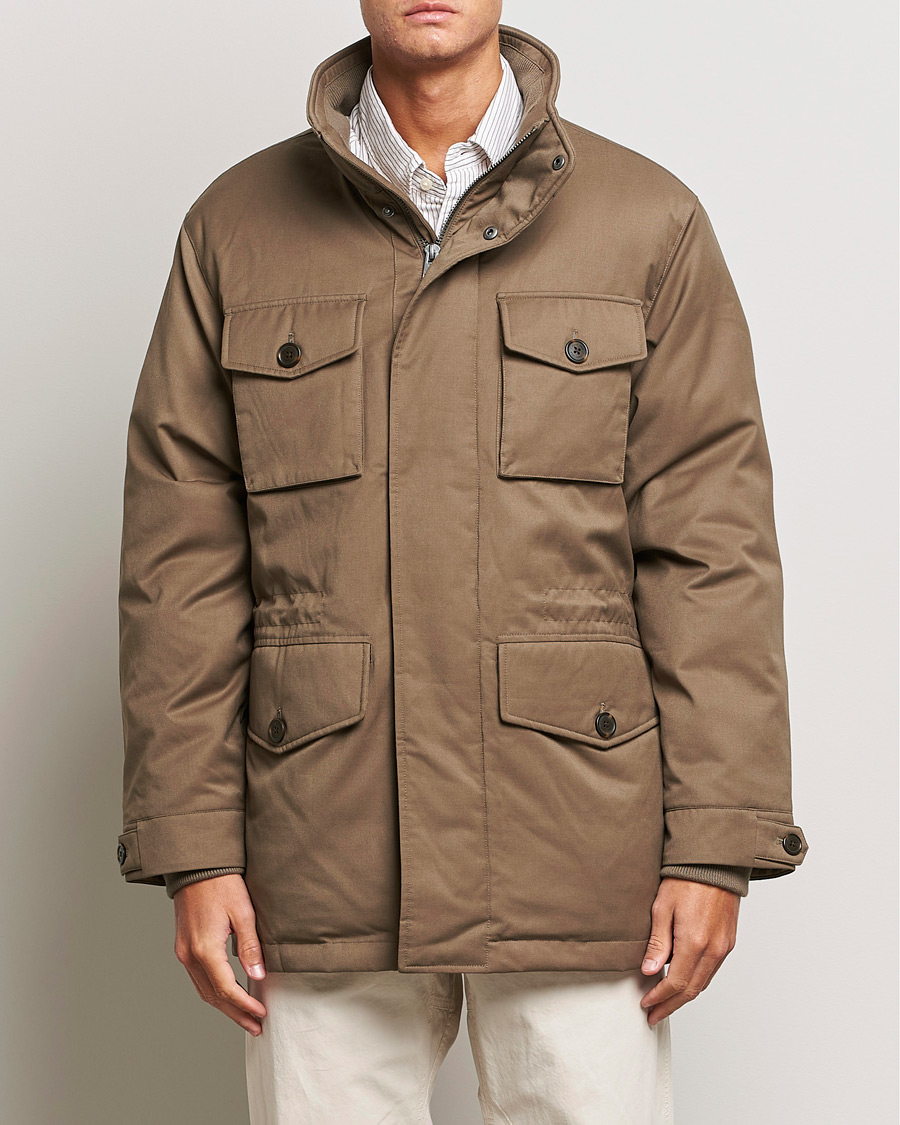 Herre | Jakker | GANT | Flannel Padded Field jacket Desert Brown