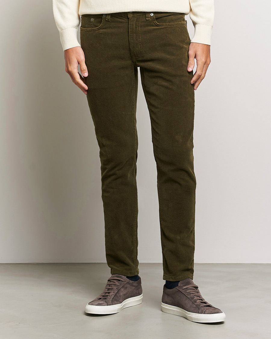 Herre | Bukser | GANT | Cord 5-Pocket Jeans Dark Cactus