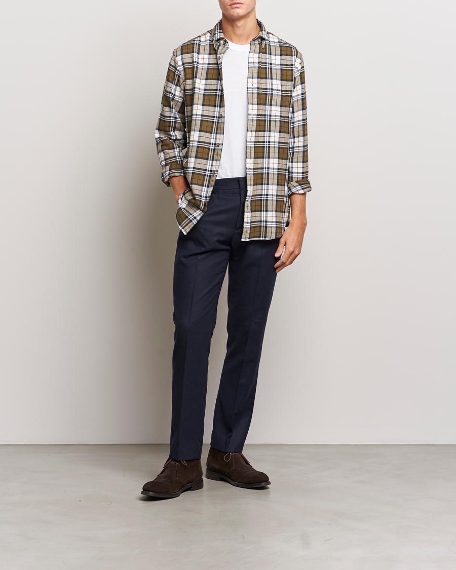 Herre | Bukser | GANT | Slim Flannel Pants Evening Blue