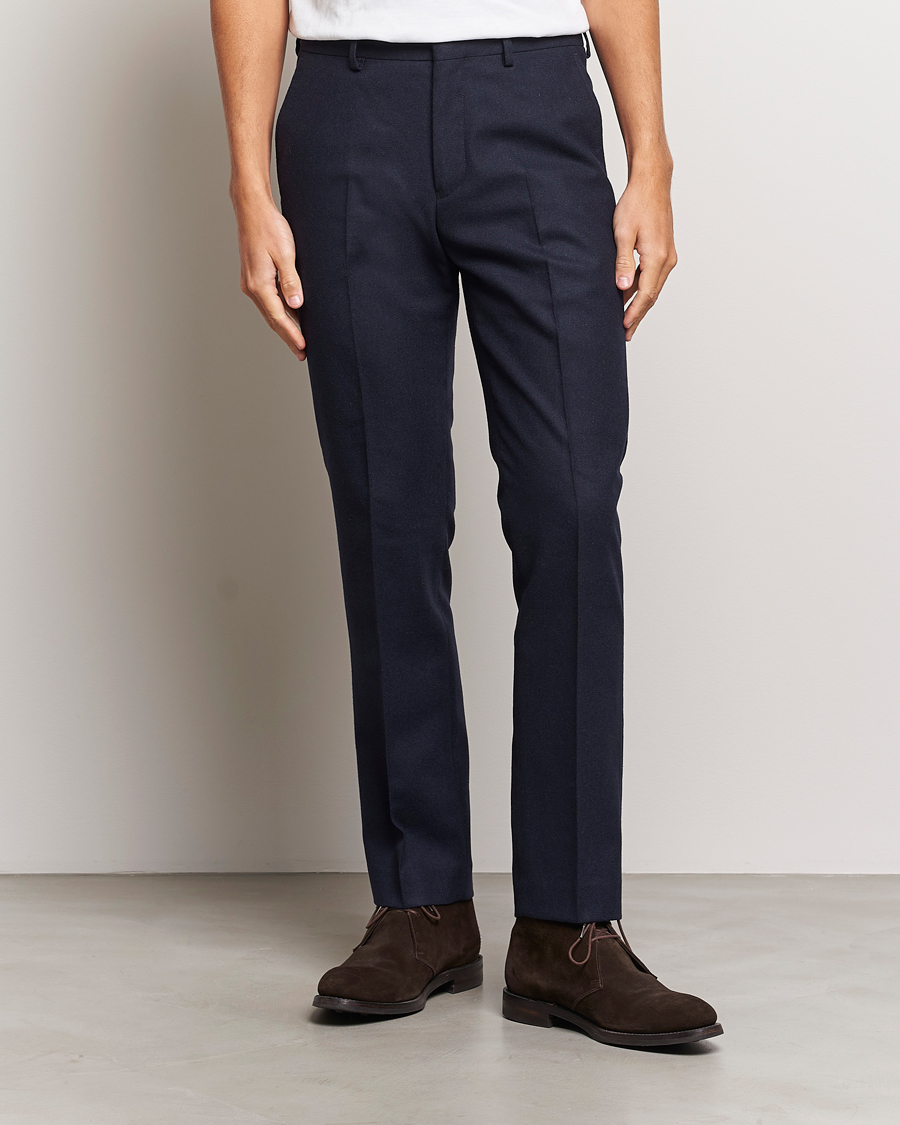 Herre | Bukser | GANT | Slim Flannel Pants Evening Blue