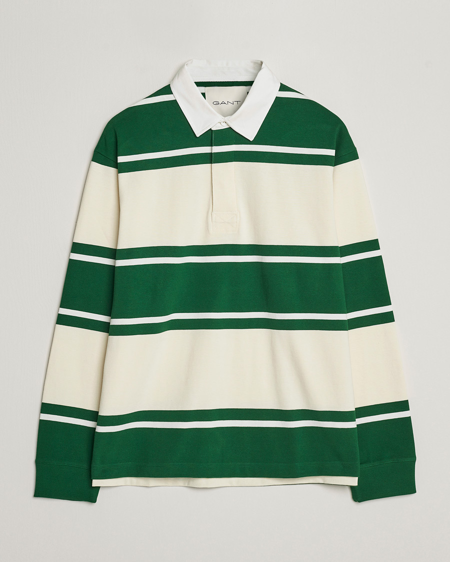 Herre | Trøjer | GANT | Striped Heavy Rugger Strong Green