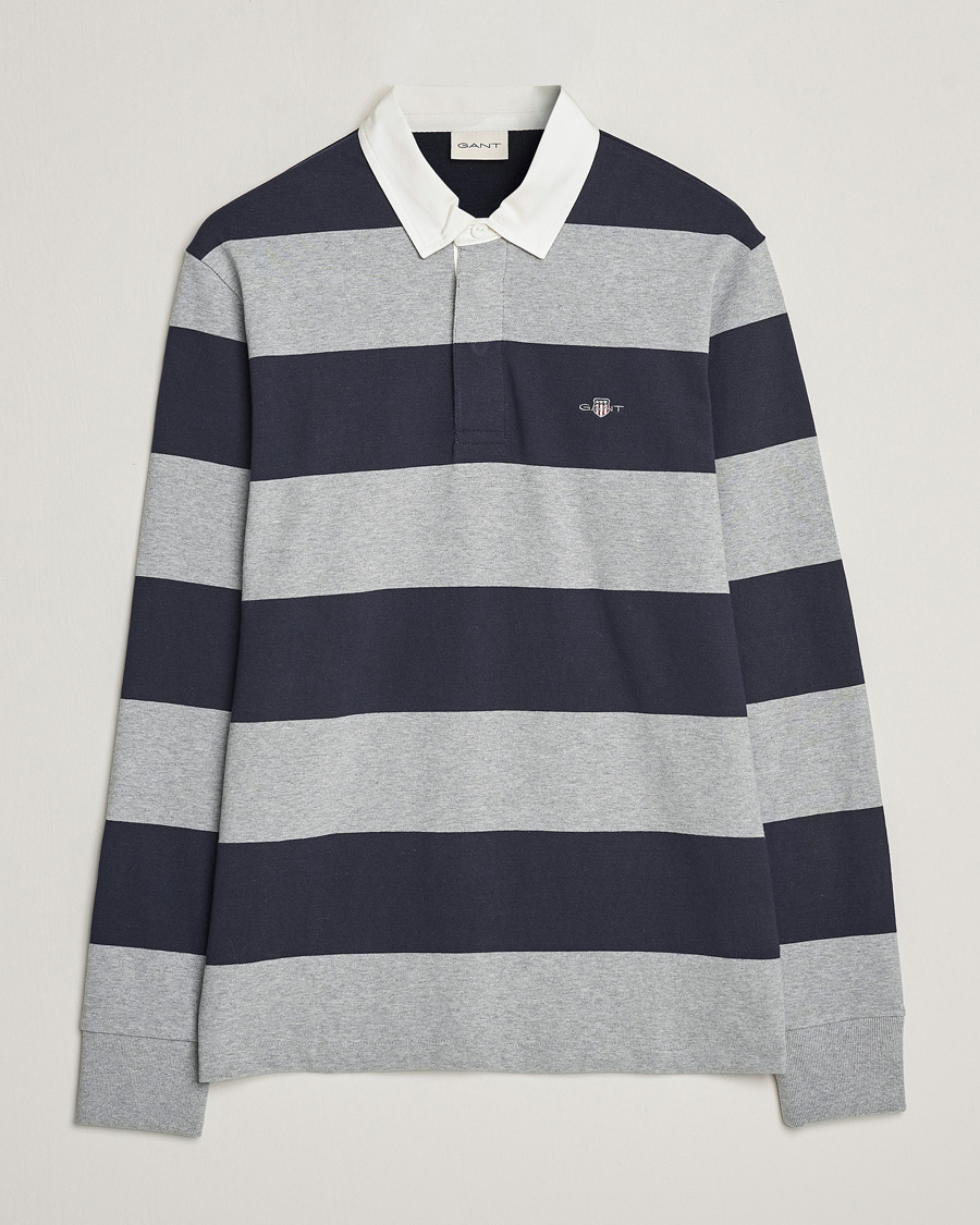 Herre | Trøjer | GANT | Barstriped Rugger Grey/Navy