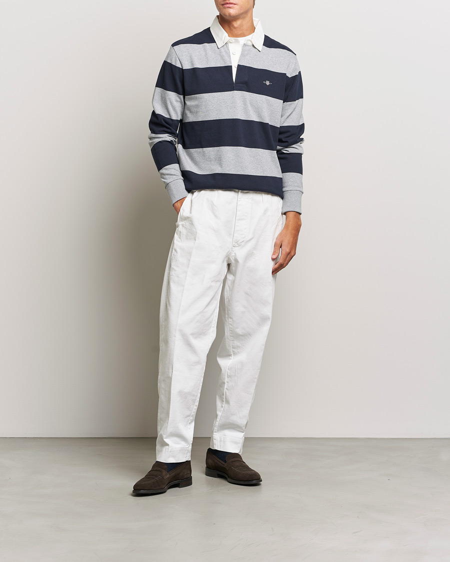 Herre | Trøjer | GANT | Barstriped Rugger Grey/Navy