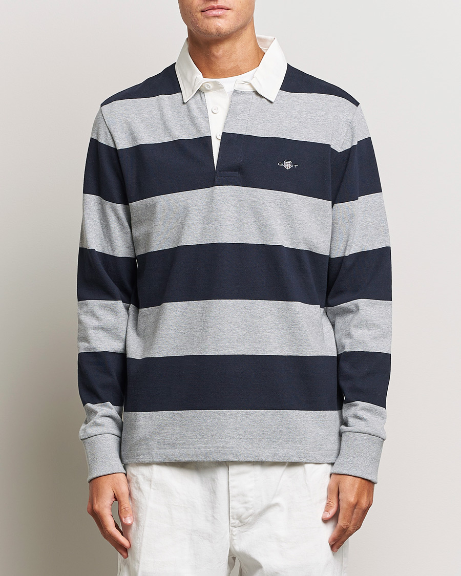 Herre | Nyheder | GANT | Barstriped Rugger Grey/Navy