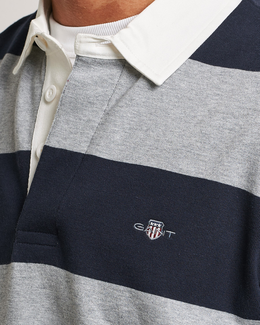 Herre | Trøjer | GANT | Barstriped Rugger Grey/Navy