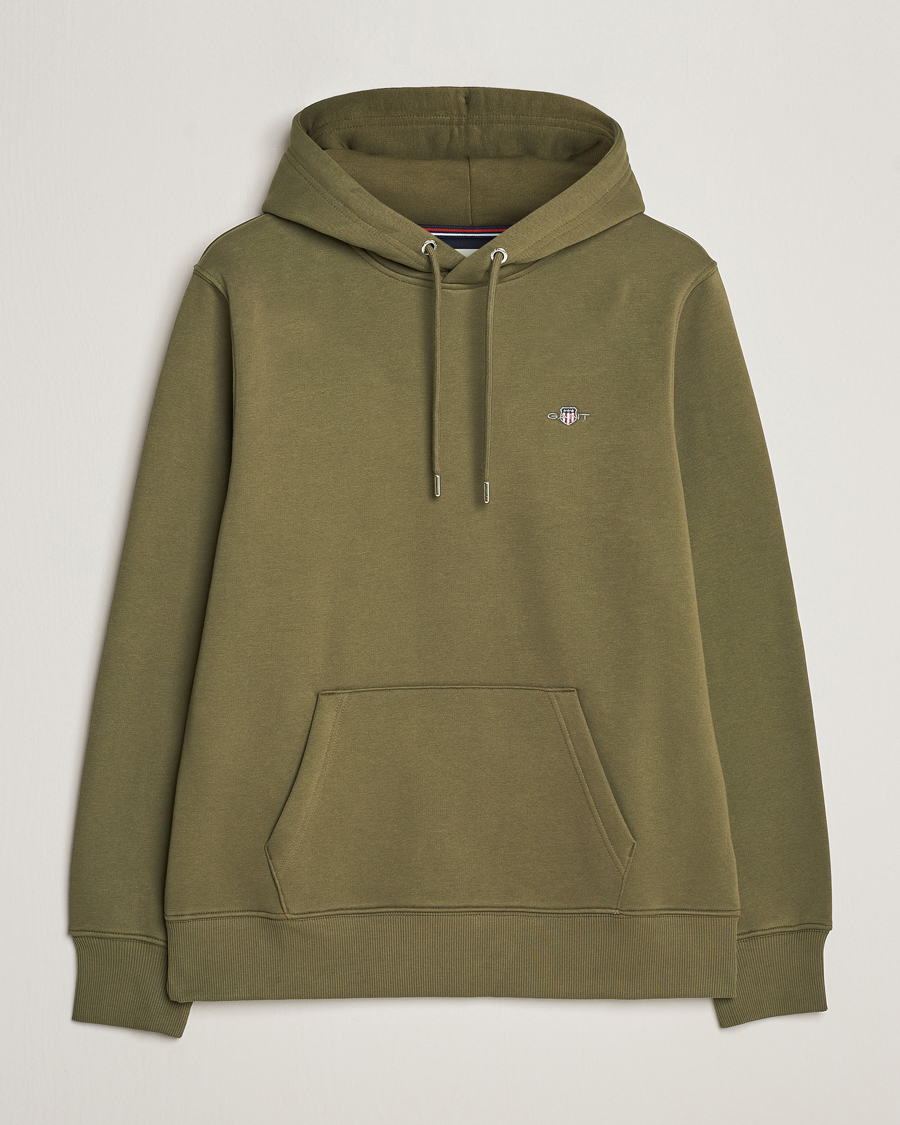 Herre | Trøjer | GANT | Original Shield Logo Hoodie Juniper Green