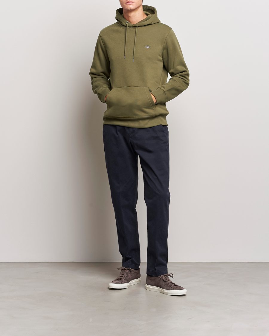 Herre | Trøjer | GANT | Original Shield Logo Hoodie Juniper Green