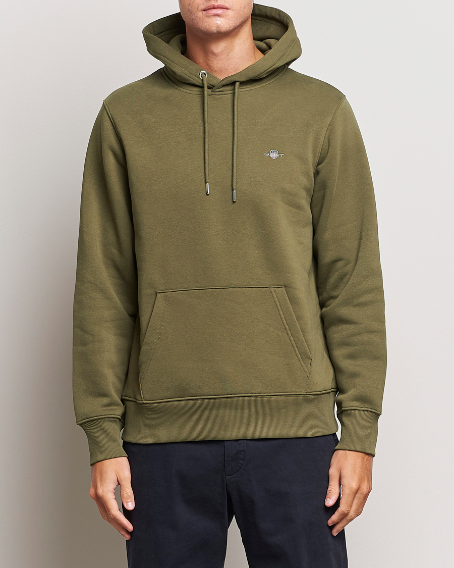 Herre | Trøjer | GANT | Original Shield Logo Hoodie Juniper Green
