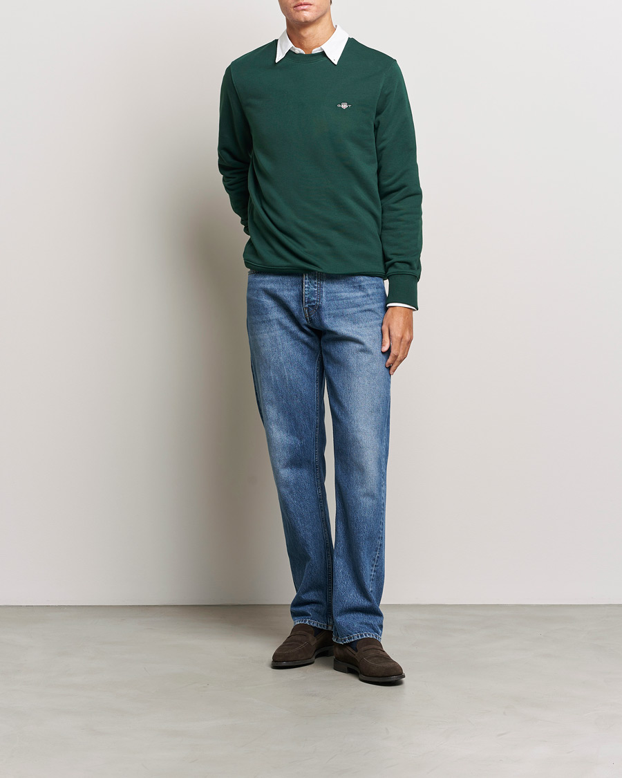 Herre | Trøjer | GANT | Original Crew Neck Sweatshirt Tartan Green
