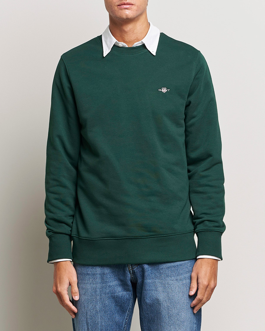 Herre | Trøjer | GANT | Original Crew Neck Sweatshirt Tartan Green