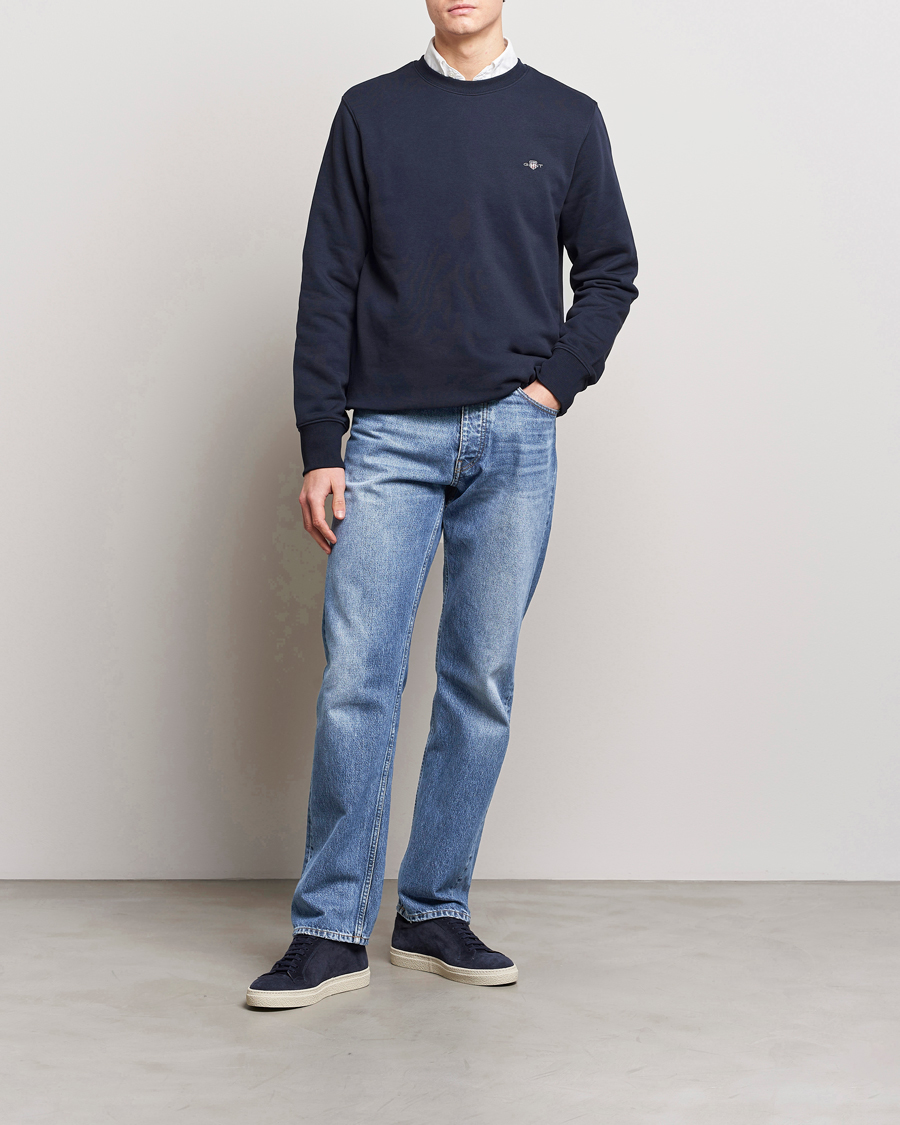 Herre |  | GANT | Original Crew Neck Sweatshirt Evening Blue