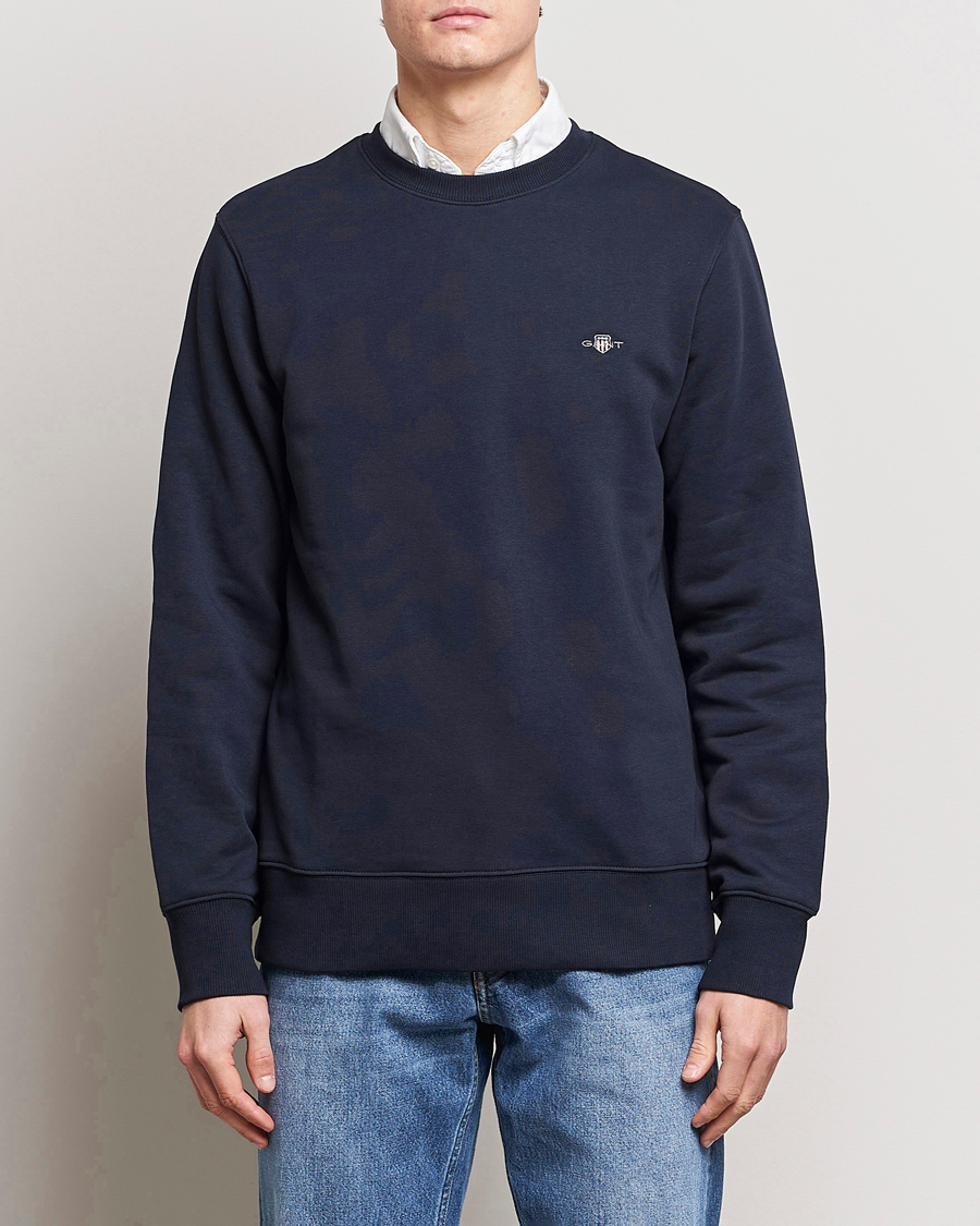 Herre | GANT | GANT | Original Crew Neck Sweatshirt Evening Blue