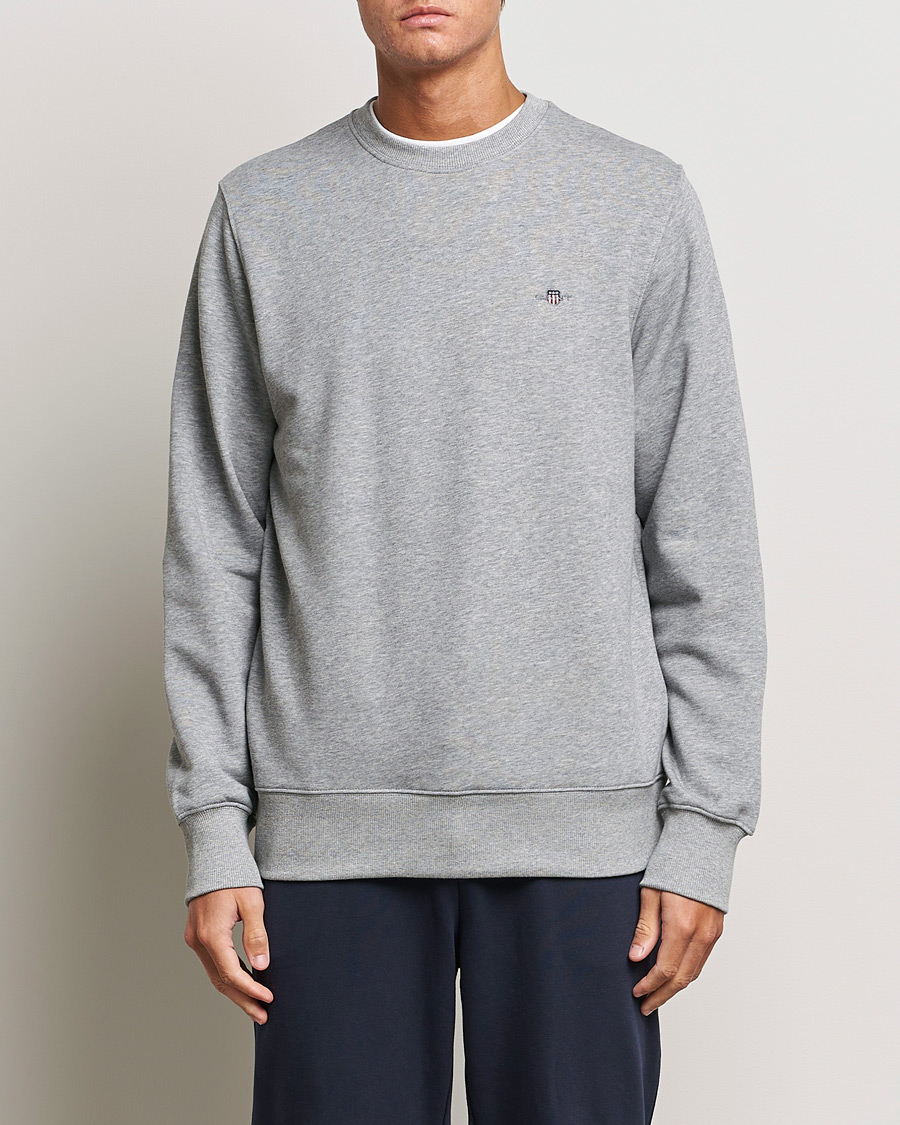 Herr | Tröjor | GANT | Original Crew Neck Sweatshirt Grey Melange