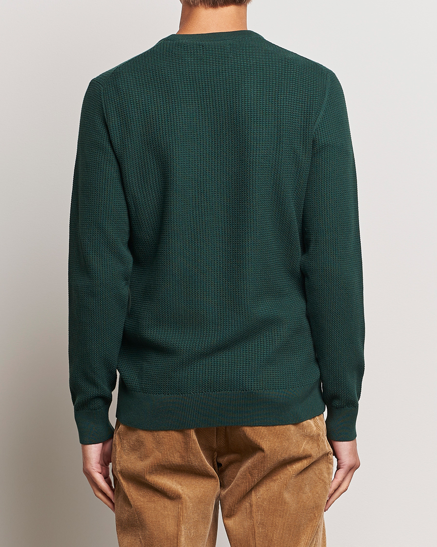 Herre | Trøjer | GANT | Cotton Micro Textured Crew Neck Tartan Green