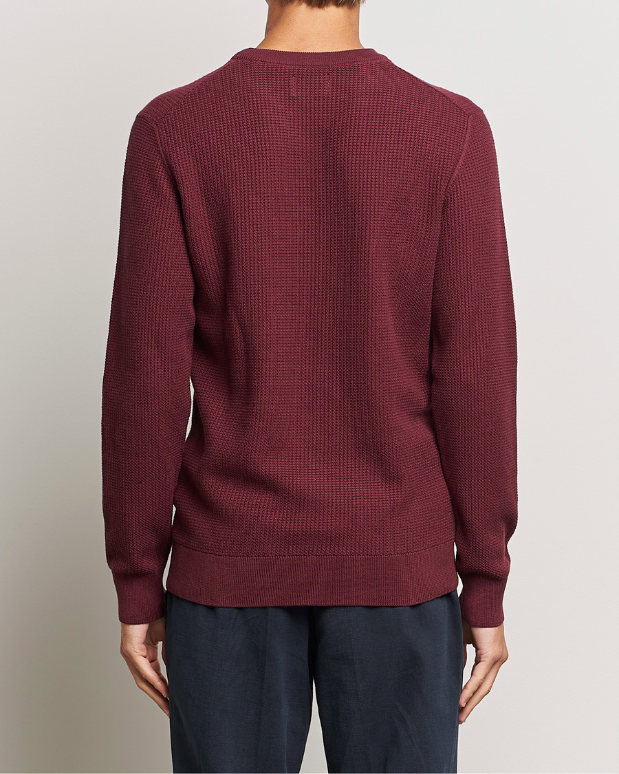 Herre | Trøjer | GANT | Cotton Micro Textured Crew Neck Red Shadow