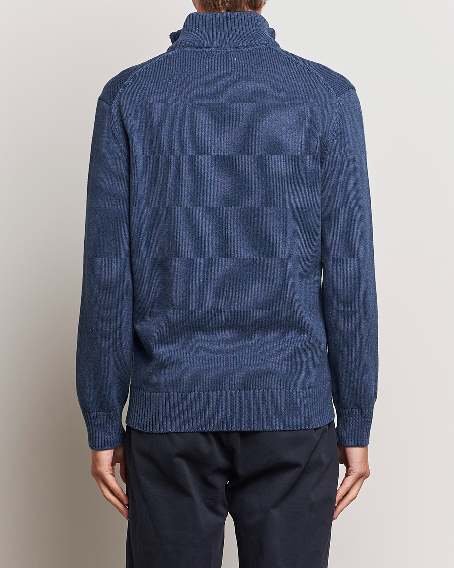 Herre | Trøjer | GANT | Cotton Half Zip Marine Melange
