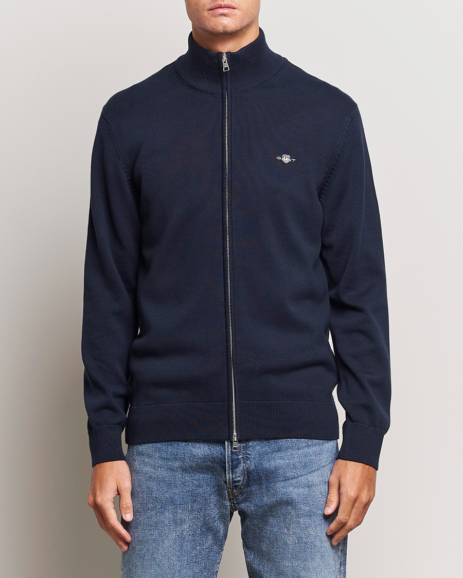 Herre |  | GANT | Cotton Full Zip Evening Blue