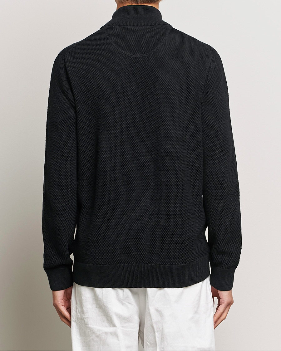 Herre | Trøjer | GANT | Cotton Pique Full-Zip Sweater Black