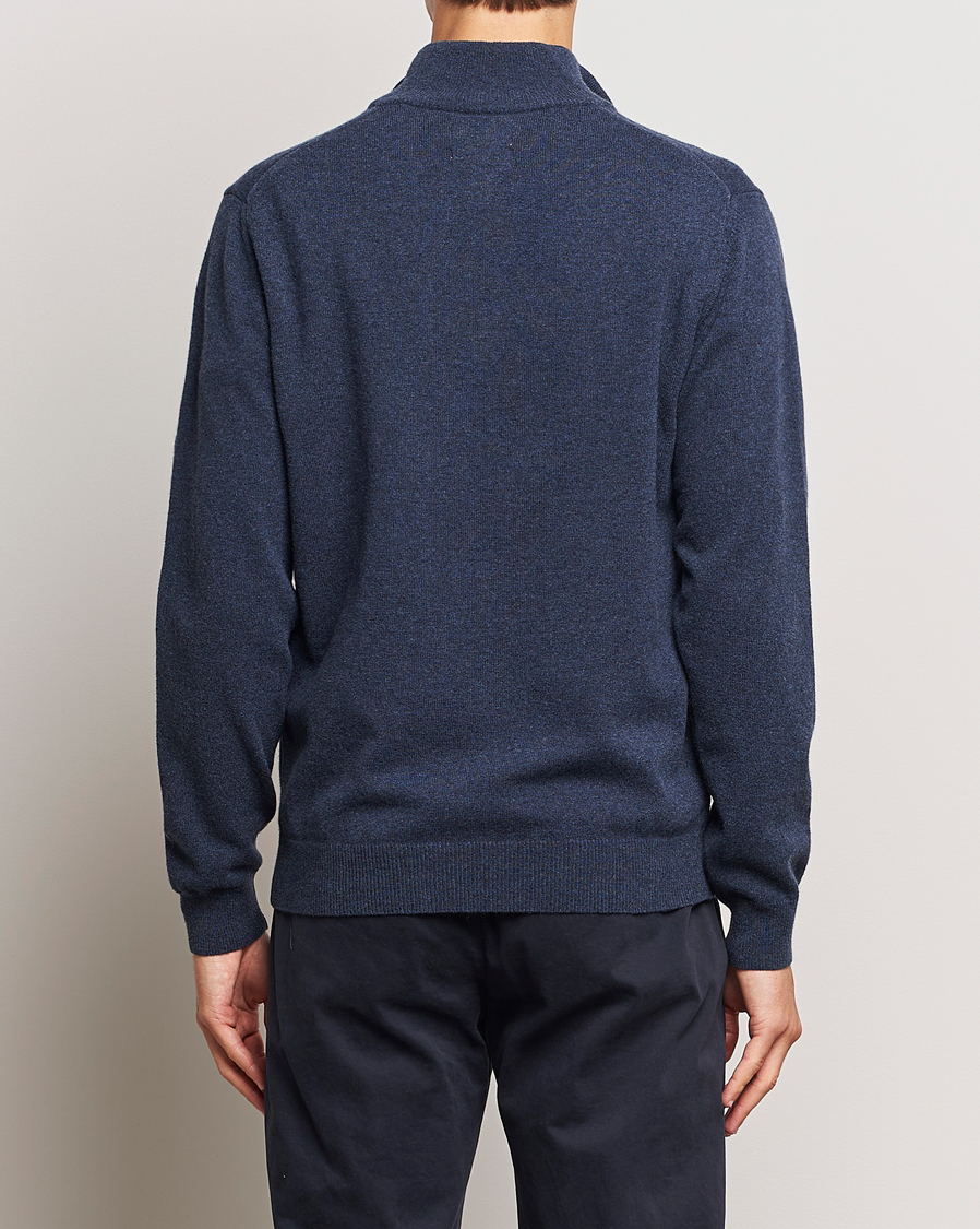 Herre | Trøjer | GANT | Lambswool Half Zip Dark Navy Melange