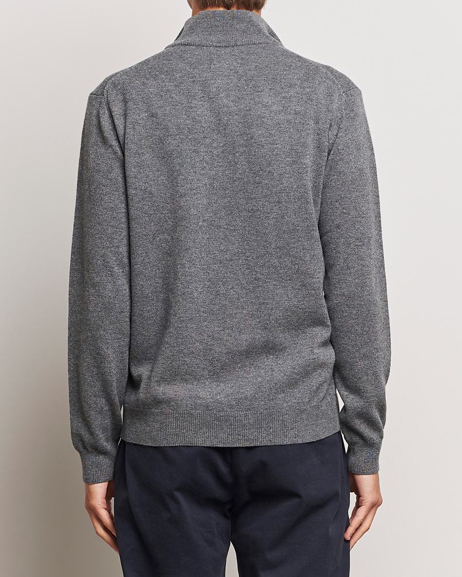 Herre | Trøjer | GANT | Lambswool Half Zip Charcoal Melange