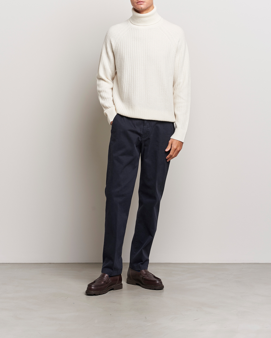 Herre | Trøjer | GANT | Lambswool Textured Rollneck Cream