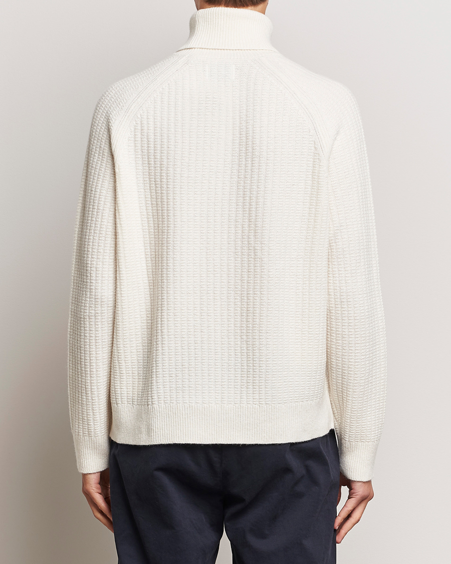 Herre | Trøjer | GANT | Lambswool Textured Rollneck Cream