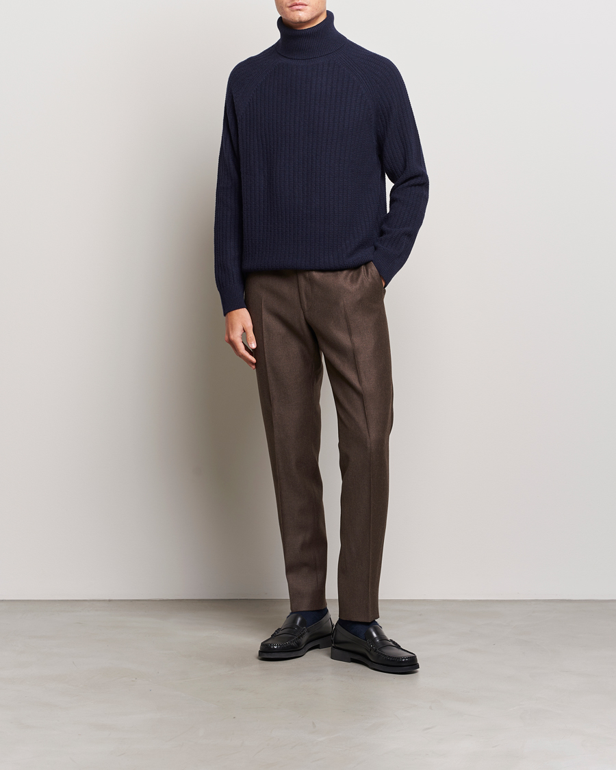 Herre | Trøjer | GANT | Lambswool Textured Rollneck Evening Blue