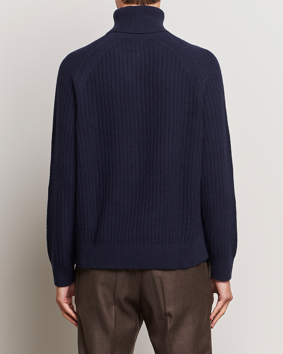 Herre | Trøjer | GANT | Lambswool Textured Rollneck Evening Blue