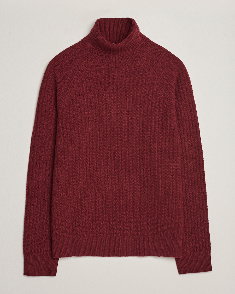 Herre | Trøjer | GANT | Lambswool Textured Rollneck Plumped Red
