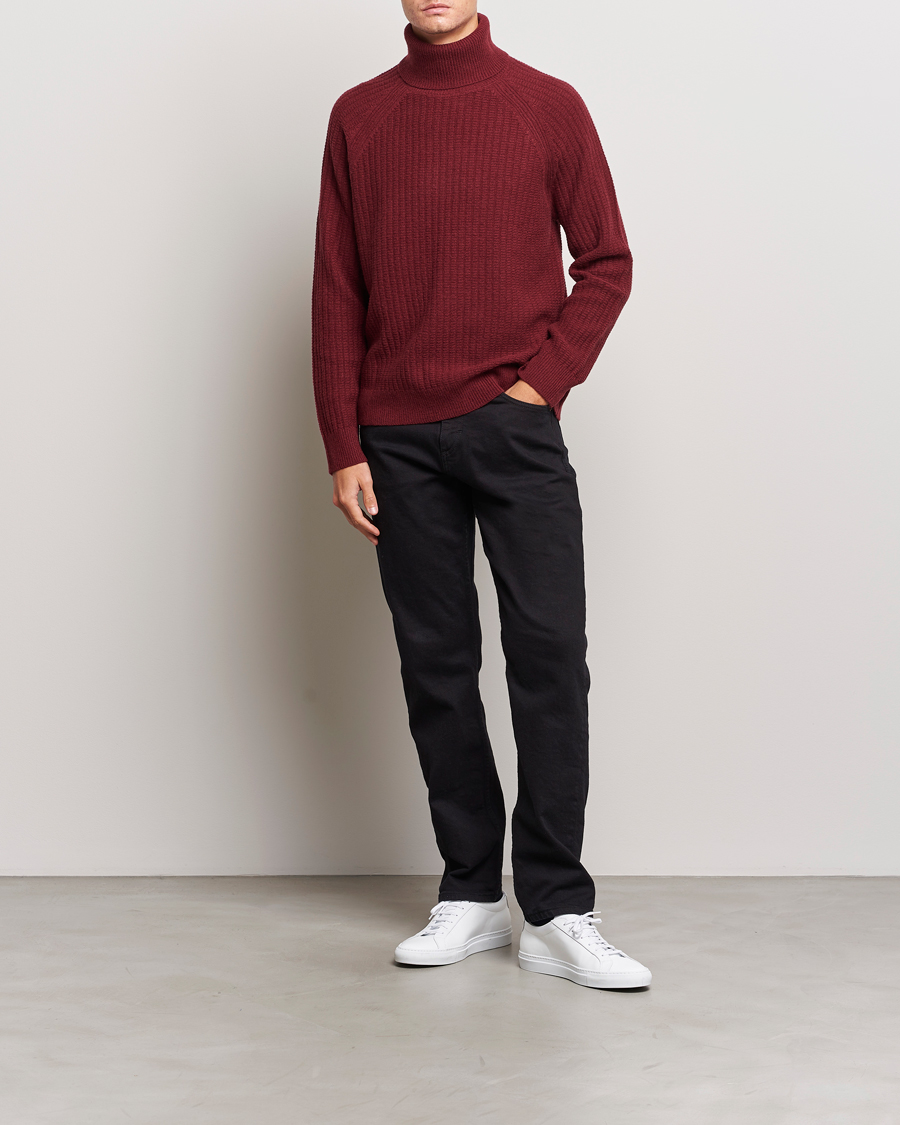 Herre | Trøjer | GANT | Lambswool Textured Rollneck Plumped Red