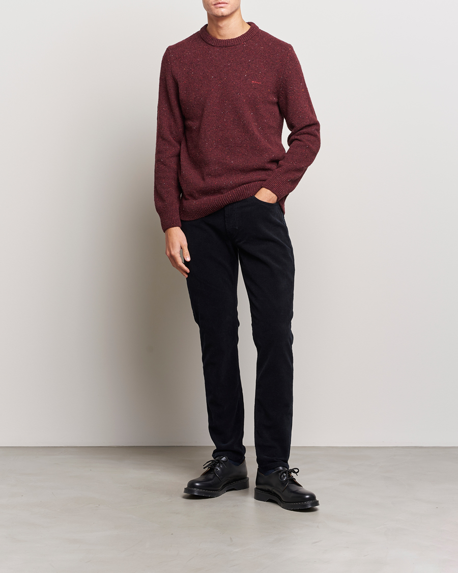 Herre | Trøjer | GANT | Neps Donegal Crew Neck Sweater Plumped Red
