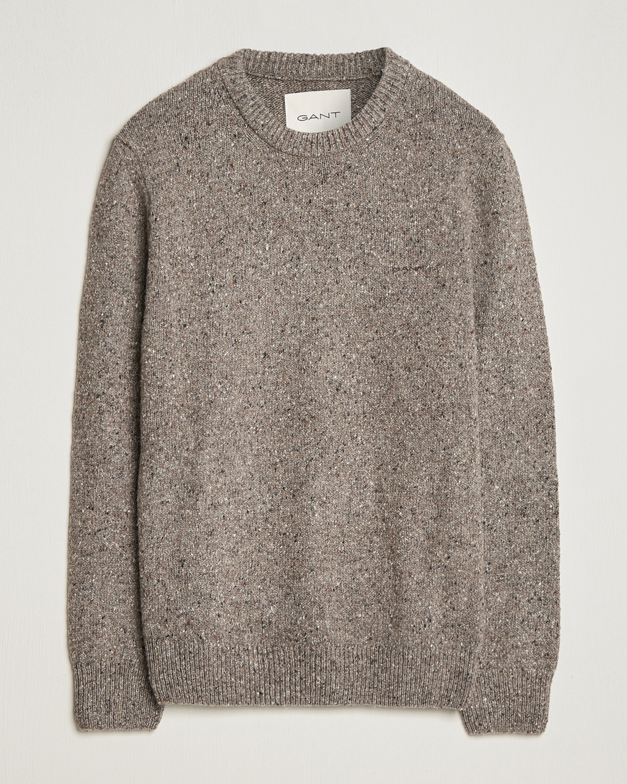 Herre | Trøjer | GANT | Neps Donegal Crew Neck Sweater Dark Grey