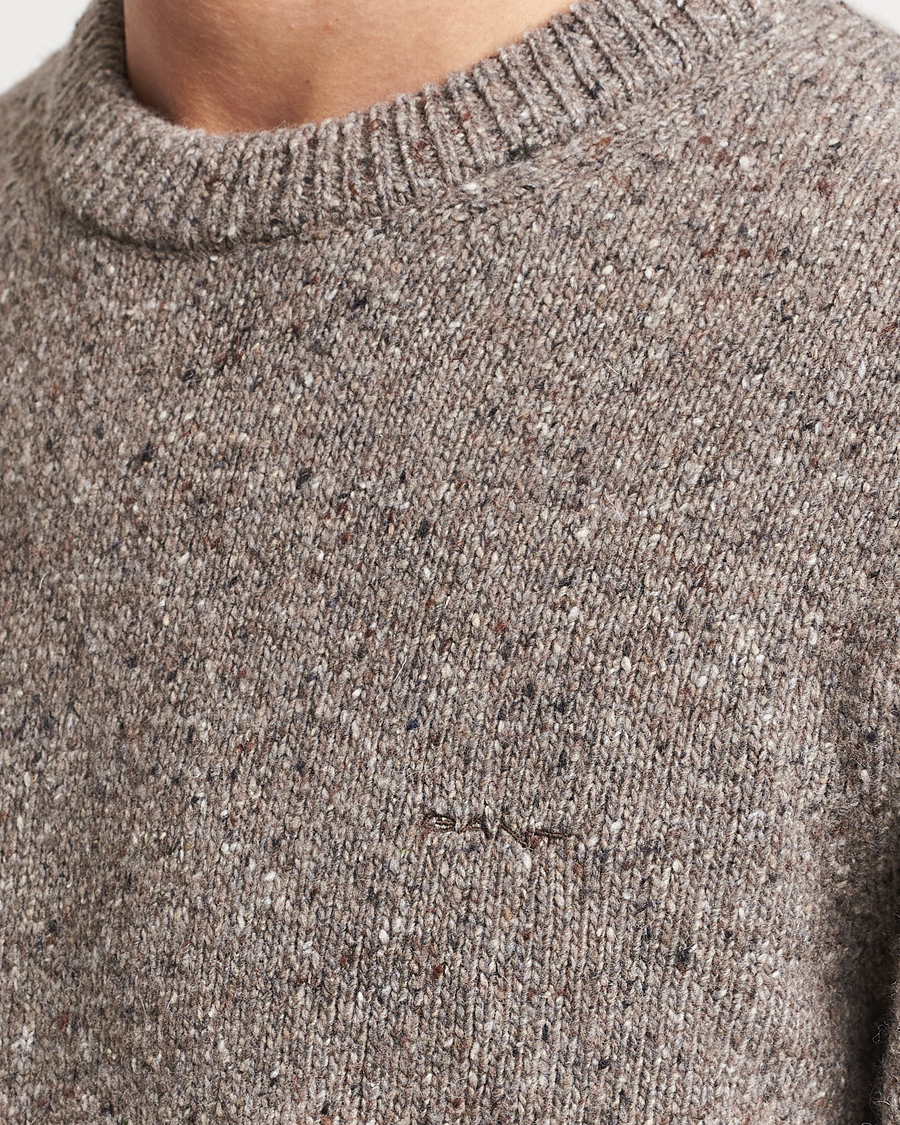 Herre | Trøjer | GANT | Neps Donegal Crew Neck Sweater Dark Grey