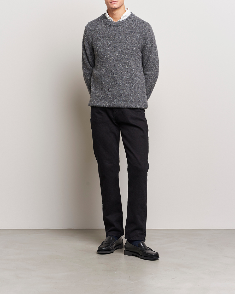 Herre | Trøjer | GANT | Neps Donegal Crew Neck Sweater Antracite