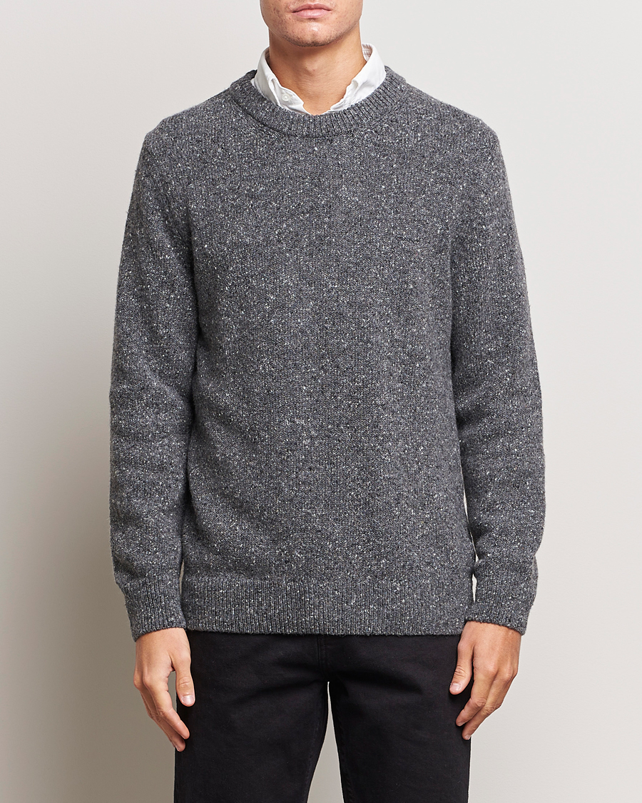 Herre | Trøjer | GANT | Neps Donegal Crew Neck Sweater Antracite
