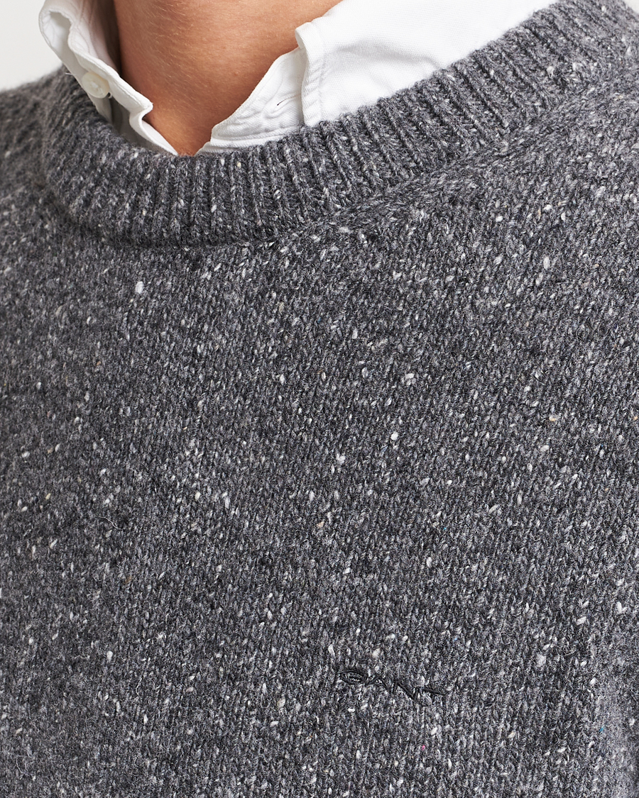 Herre | Trøjer | GANT | Neps Donegal Crew Neck Sweater Antracite