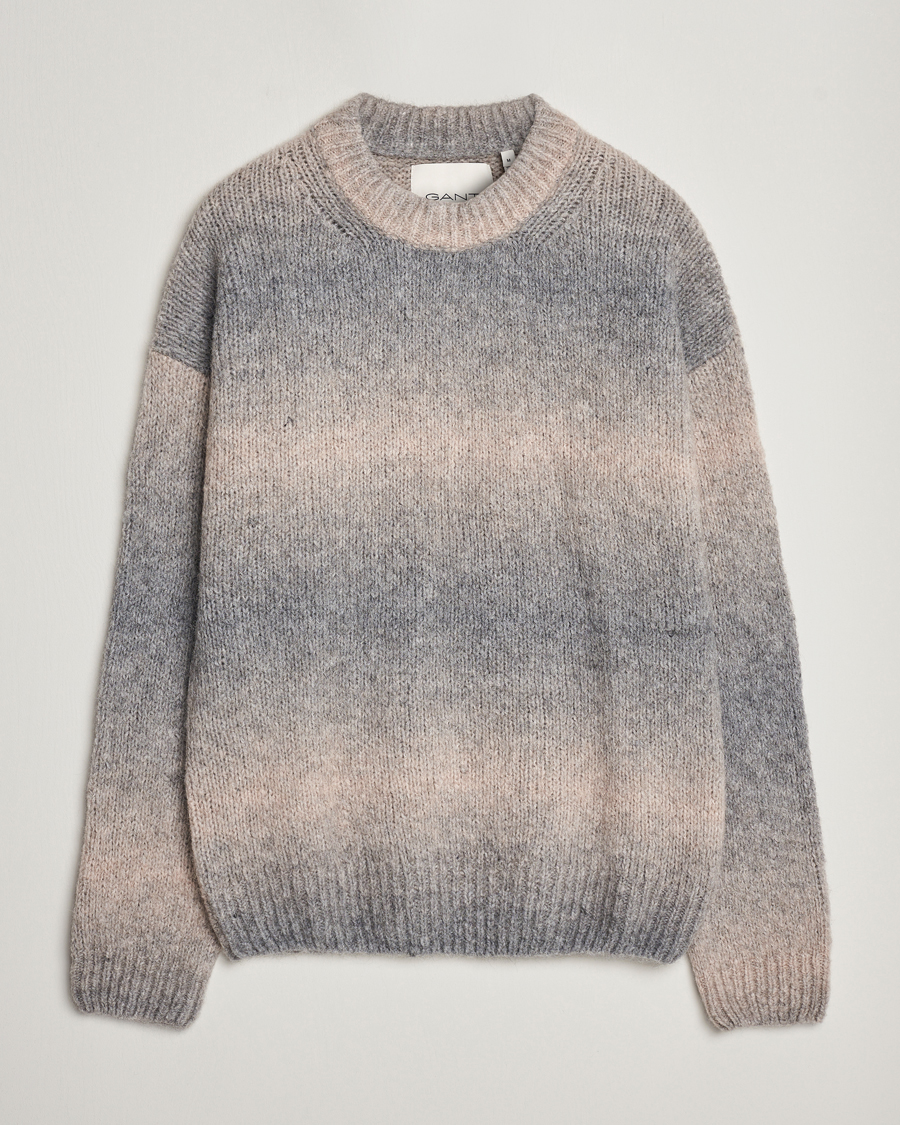 Herre | Trøjer | GANT | Soft Wool Ombre Crew Neck Grey Melange