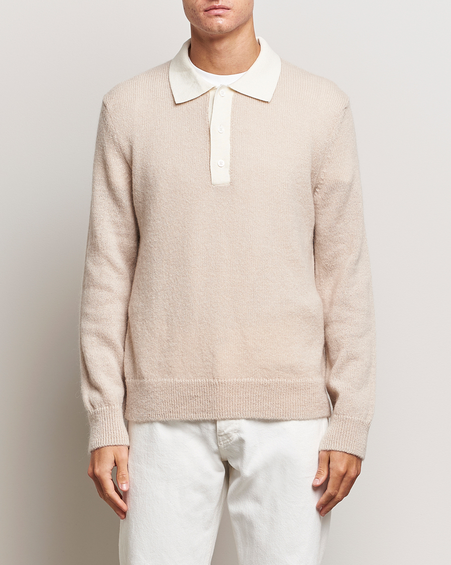 Herre | Trøjer | GANT | Mohair Knitted Polo Soft Oat