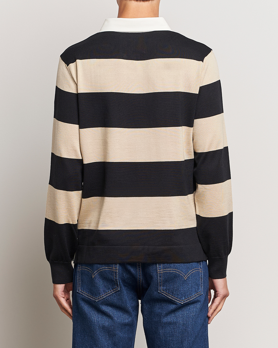 Herre | Trøjer | GANT | Barstriped Knitted Rugger Beige/Navy