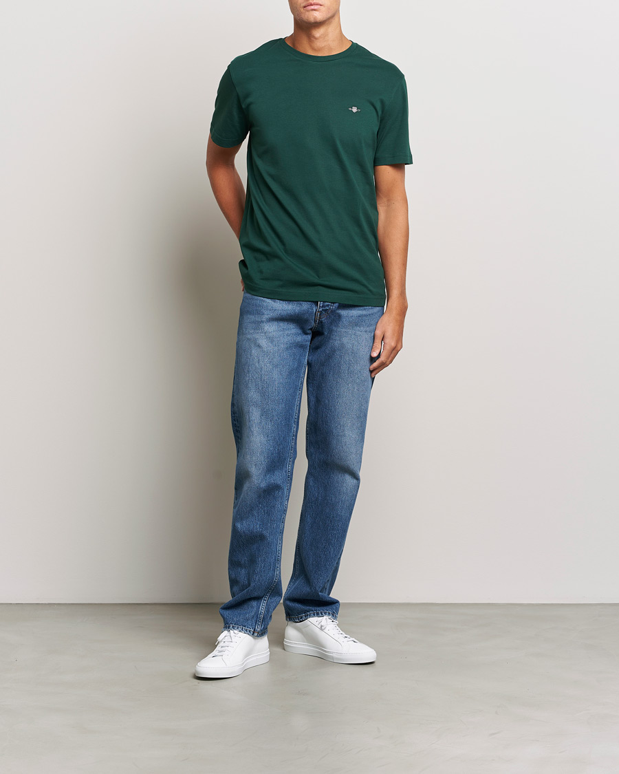 Herre | T-Shirts | GANT | The Original T-shirt Tartan Green