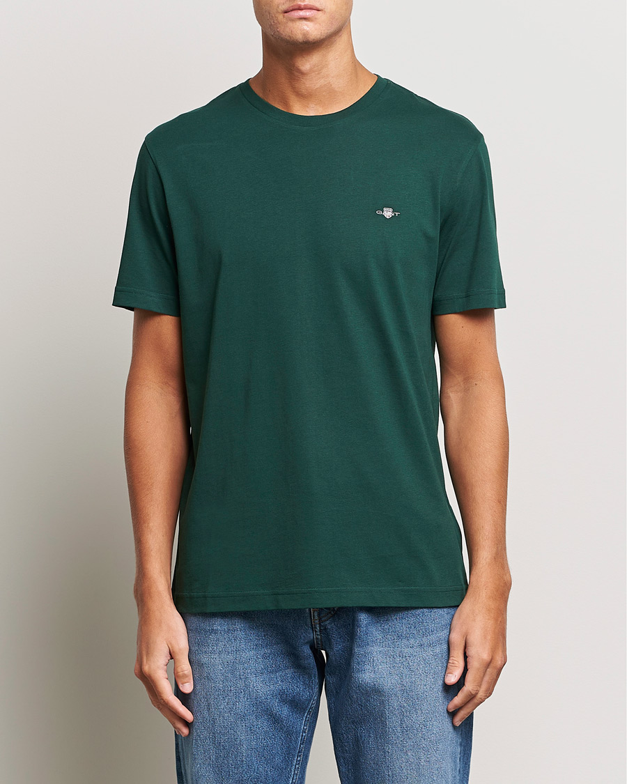 Herre | T-Shirts | GANT | The Original T-shirt Tartan Green