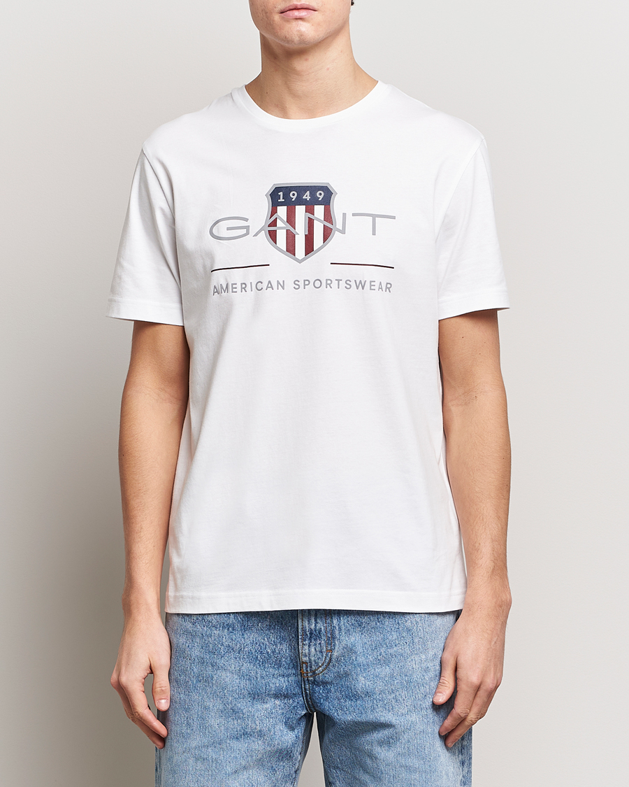 Herre | GANT | GANT | Archive Shield Logo T-Shirt White