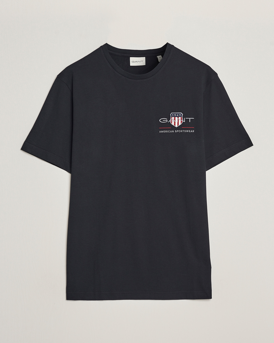 Herre | T-Shirts | GANT | Archive Shield Small Logo T-Shirt Black