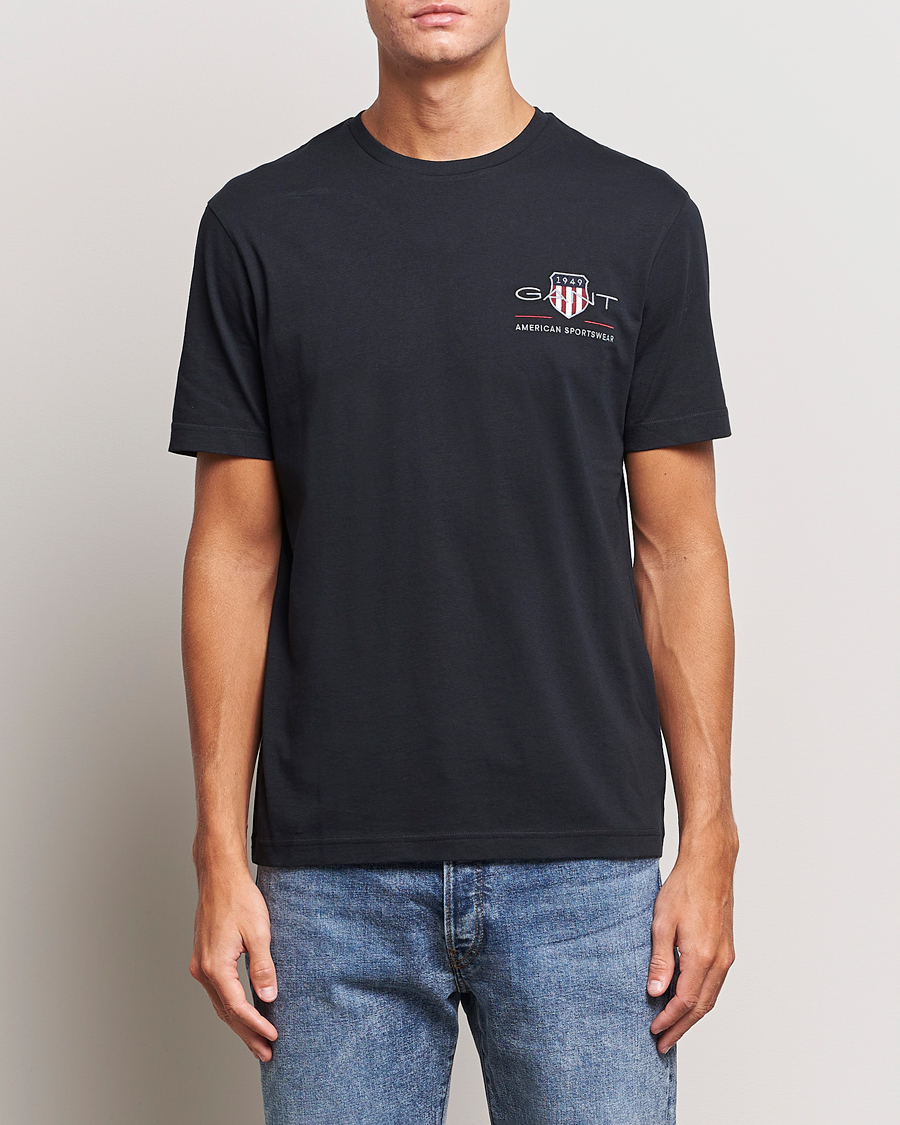 Herre | Sorte t-shirts | GANT | Archive Shield Small Logo T-Shirt Black