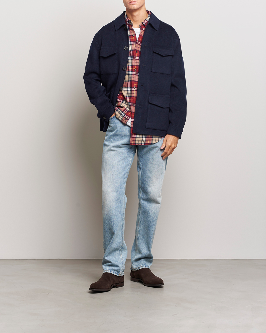 Herre | Jakker | GANT | Wool Pocket Shirt Jacket Evening Blue