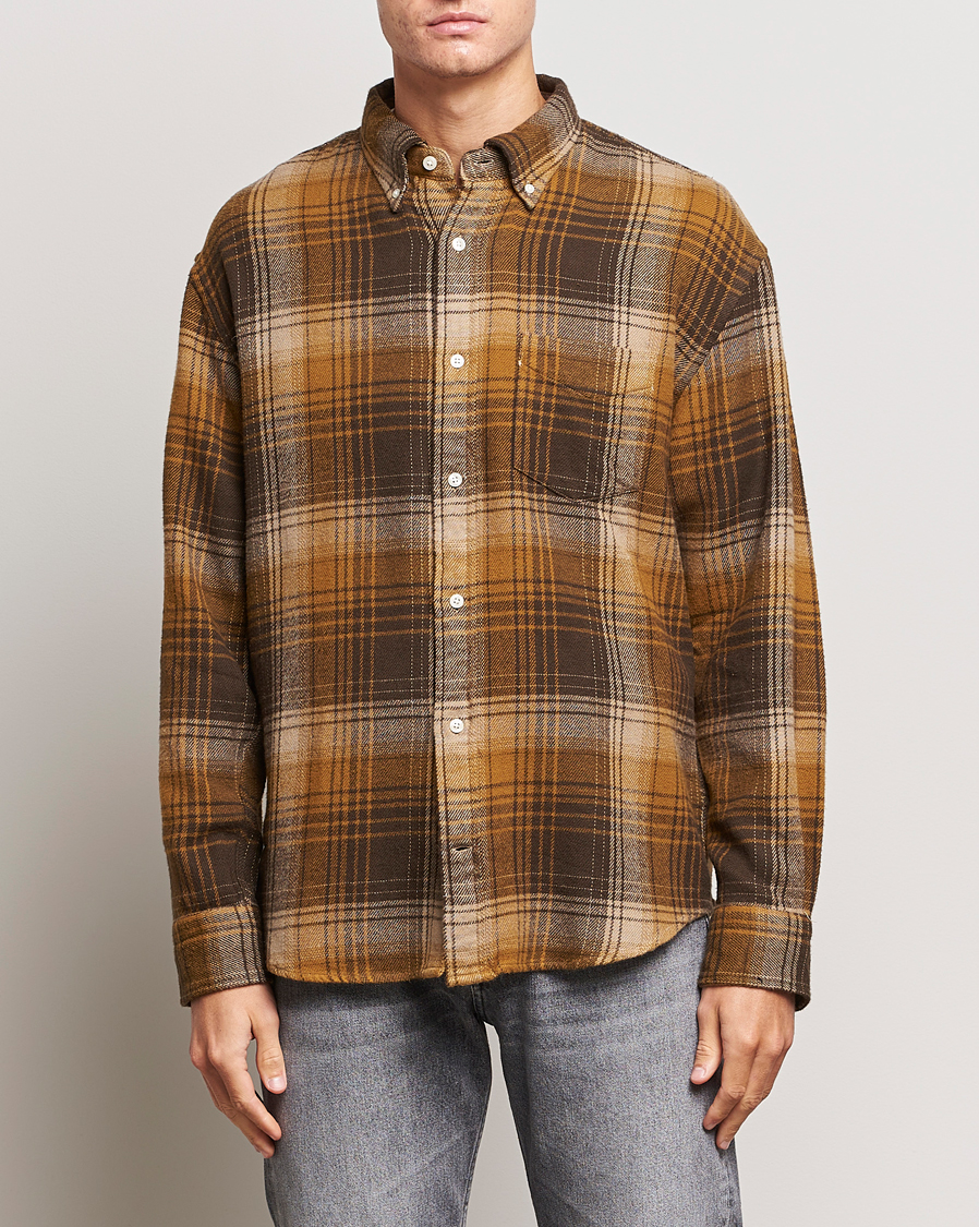 Herre |  | GANT | Relaxed Fit Heavy Flannel Checked Shirt Woody Brown