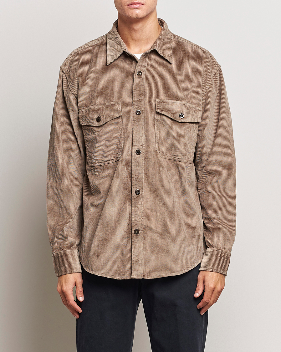 Herre | Shirt Jackets | GANT | Relaxed Fit Corduroy Overshirt Desert Brown