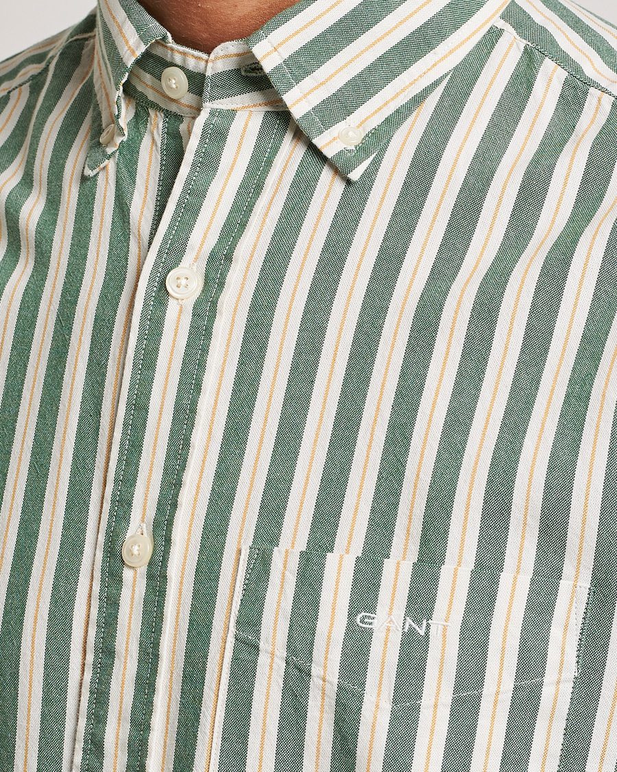 Herre | Skjorter | GANT | Regular Fit Archive Oxford Striped Shirt Forest Green